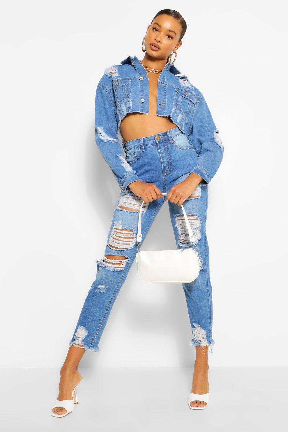 Extreme ripped denim store jacket